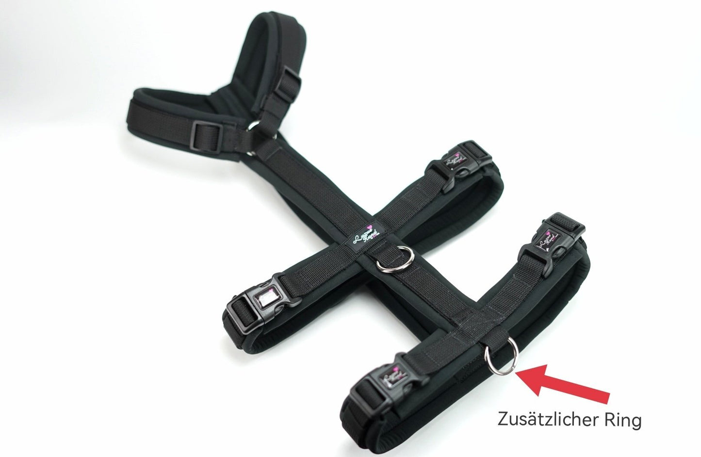 Sicherheitsgeschirr schwarz Softshell gepolstert